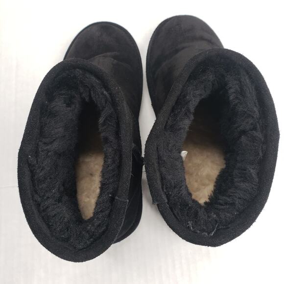 BearPaw Alyssa Boots Womens 9 Black 5" Suede Bohemian Ankle Casual Sheepskin - Picture 13 of 14